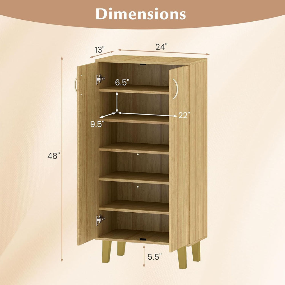 GIANTEX Shoe Cabinet with Doors, 48" Tall Shoe Rack Organizer Cabinet