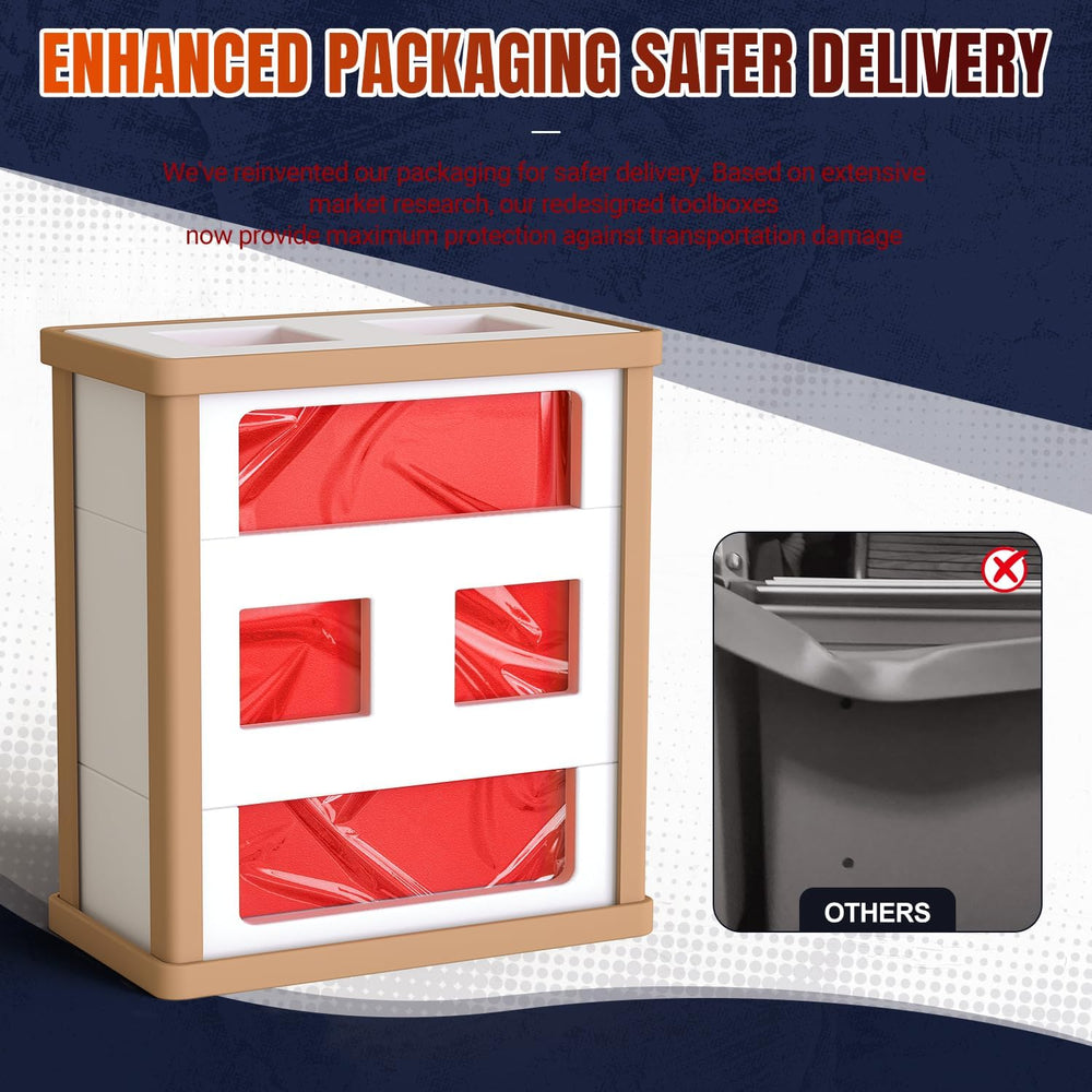 10-Drawer Rolling Tool Chest with wheels, Lockable 2-in-1 Tool Box