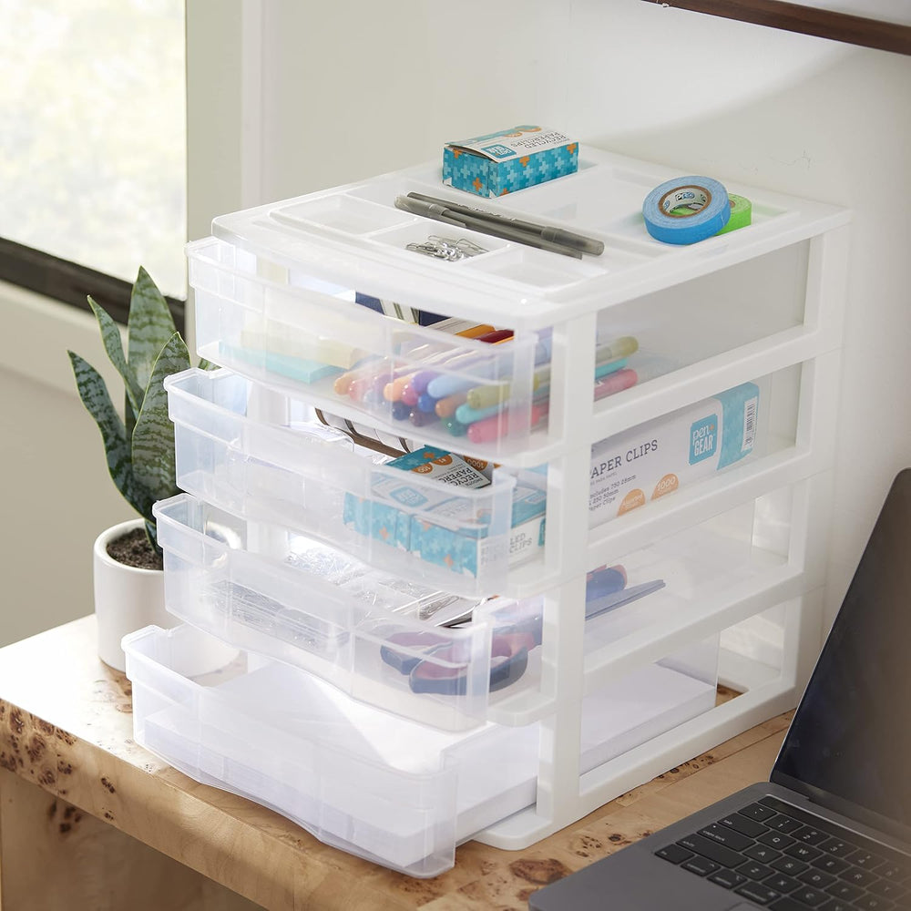 Gracious Living 4 Drawer Desktop & Countertop Organizer w/Organization Li...