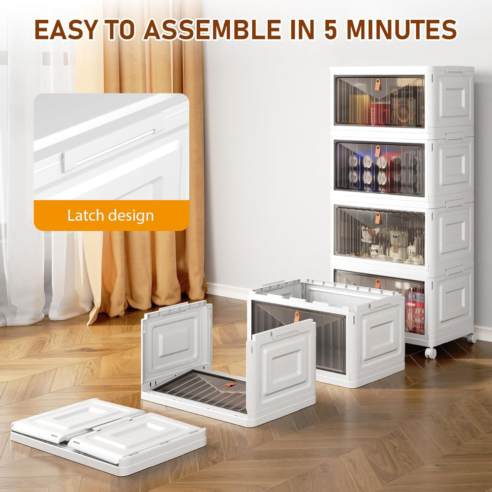 Wise Oannes Closet Organizers and storage with Wheels, 23QT White
