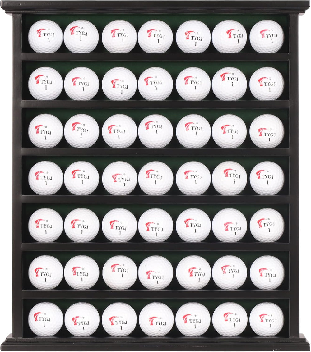 Golf Balls and Accessories Display Case Cabinet Rack (Black Finish)