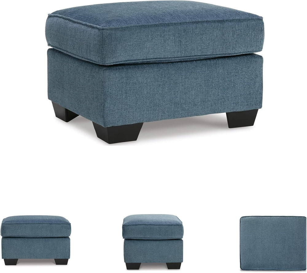 Signature Design by Ashley Ottoman, Cashton Blue Rectangular Foot Rest