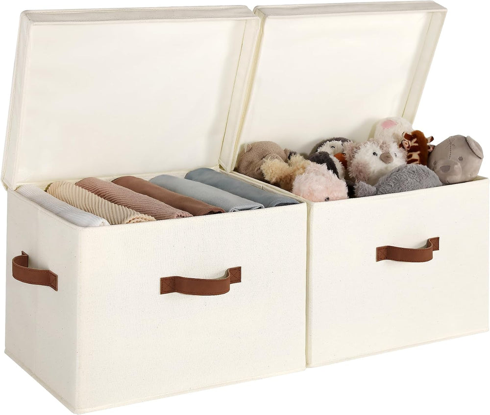 StorageWorks Fabric Storage Bins with Lids, Closet Storage Bins