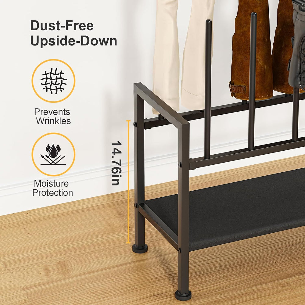 DIMJ Free Standing Shoe Racks - 3-Tier Boot Rack, Black Metal Storage Organiz...