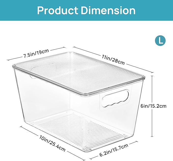 Vtopmart 8 Pack Clear Stackable Storage Bins