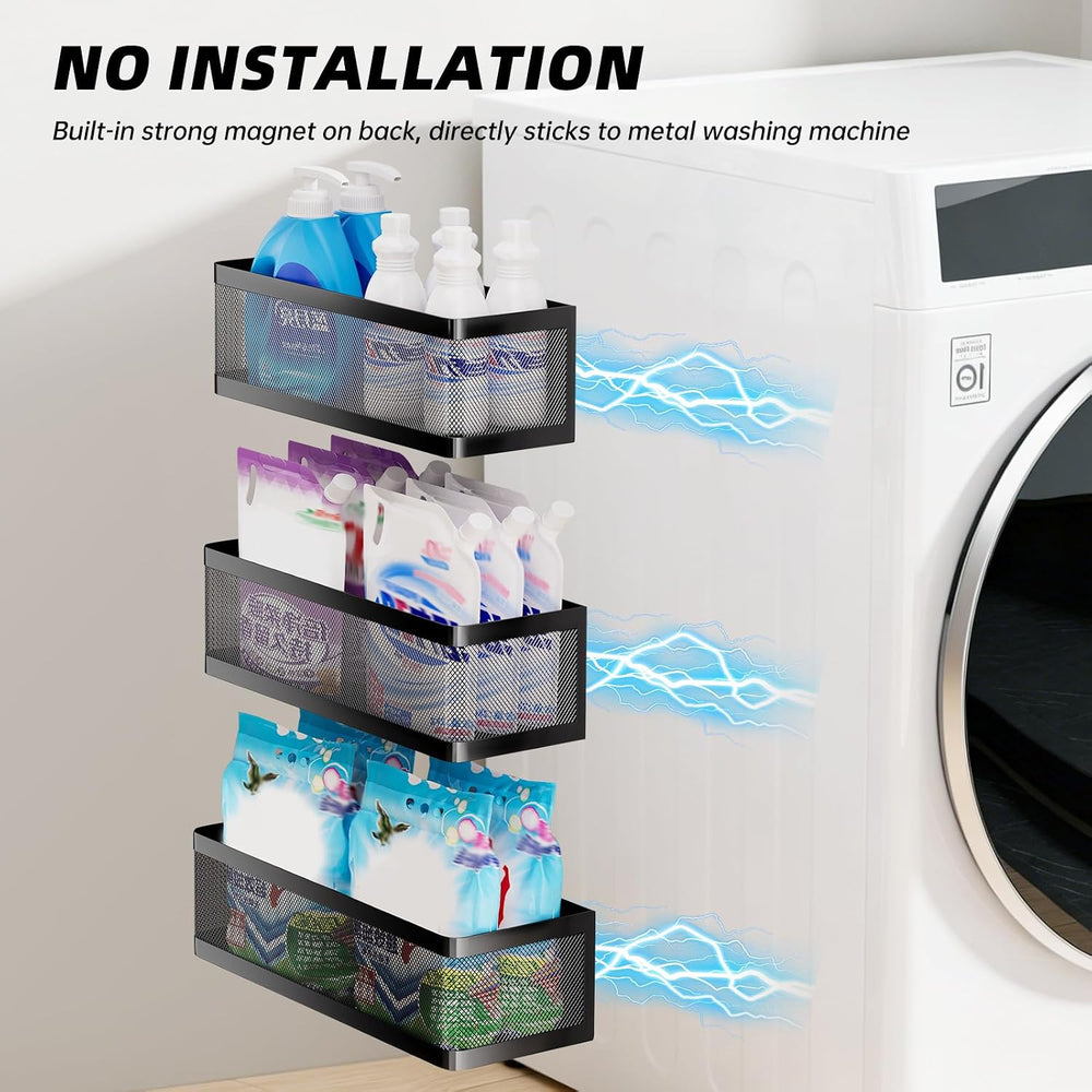3 Pack Magnetic Shelves for Washing Machine,Laundry Organizer