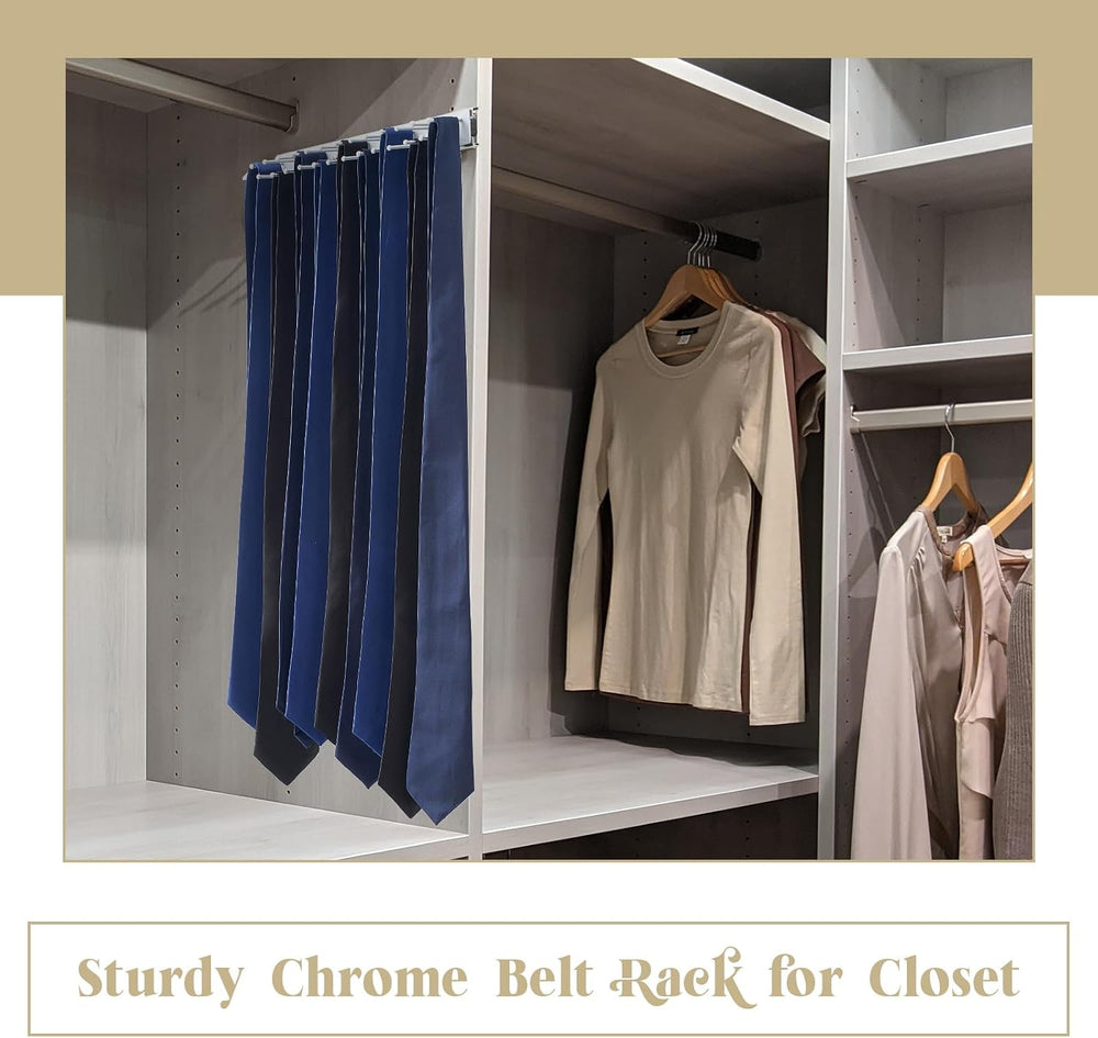 Blulu 3 Pcs 13.8'' Sliding Tie Rack Hangers for Closet, 25 Tie Each, ...