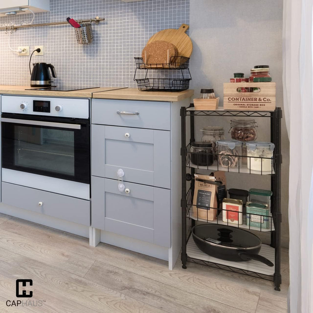 CAPHAUS NSF Wire Shelving Unit w/Baskets & Liner, Storage Rack Corner She...