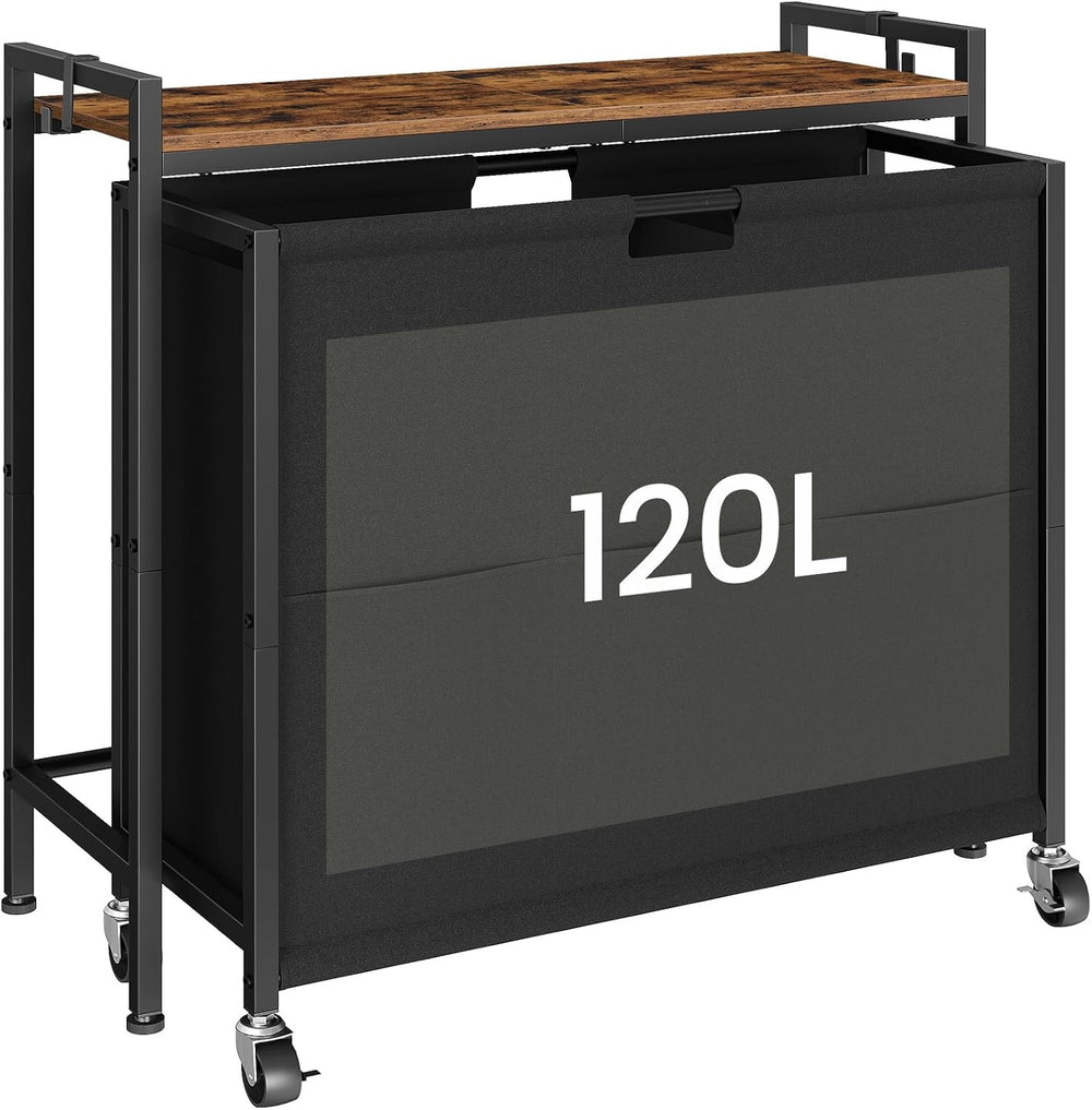 CHOEZON Laundry Sorter, Laundry Hamper with Storage Shelf, Mobile 2-in-1 Bask...