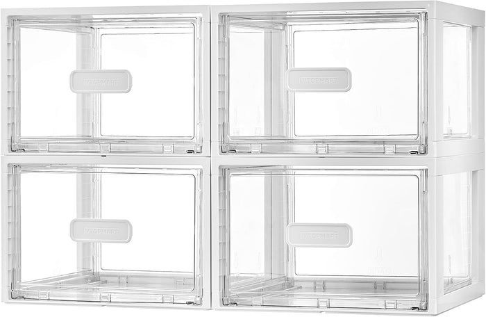 Vtopmart 4 Pack White Stackable Storage Drawers 15QT