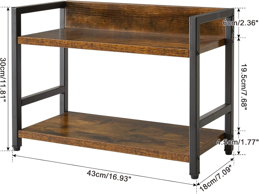 IBUYKE 2-Tier Spice Rack,Kitchen Countertop Organizer,Brown TLJ002H