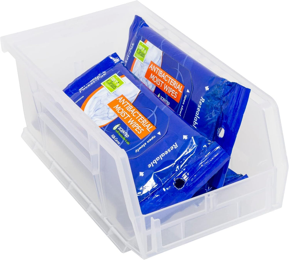 Akro-Mils 30220 AkroBins Plastic Storage Bins, 7"x4"x3", Clear...