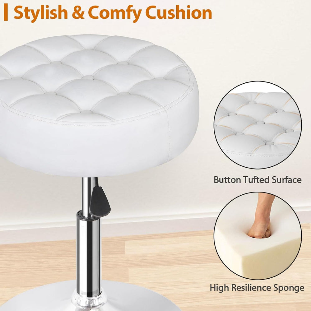 SUPER DEAL Set of 2 Vanity Stools for Makeup, Vanity Ottoman Chair with Adjus...