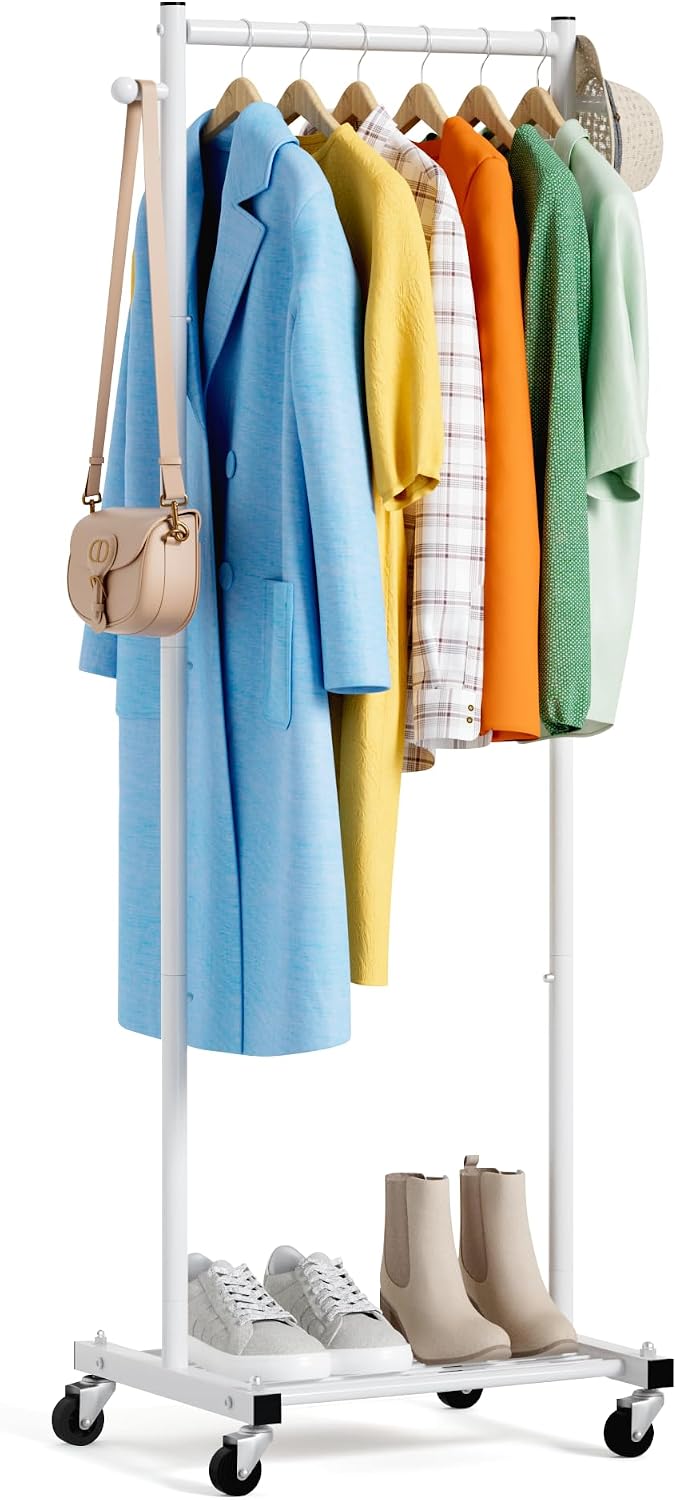 MISSLO Small Clothes Racks for Hanging Clothes Clothing Rack with Wheels 60&q...