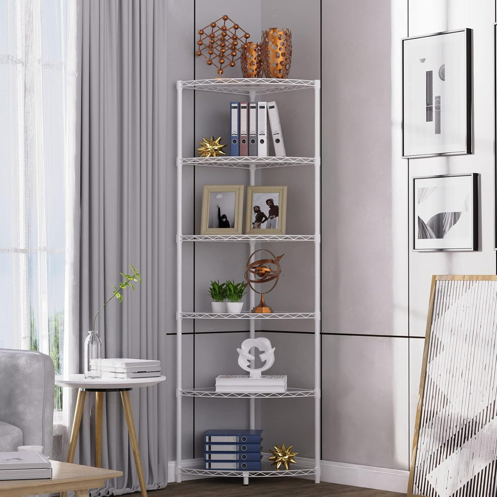 6 Tier NSF Corner Wire Shelf Shelving Unit, 18 x 18 x 72 Inch 420lbs Capacity...