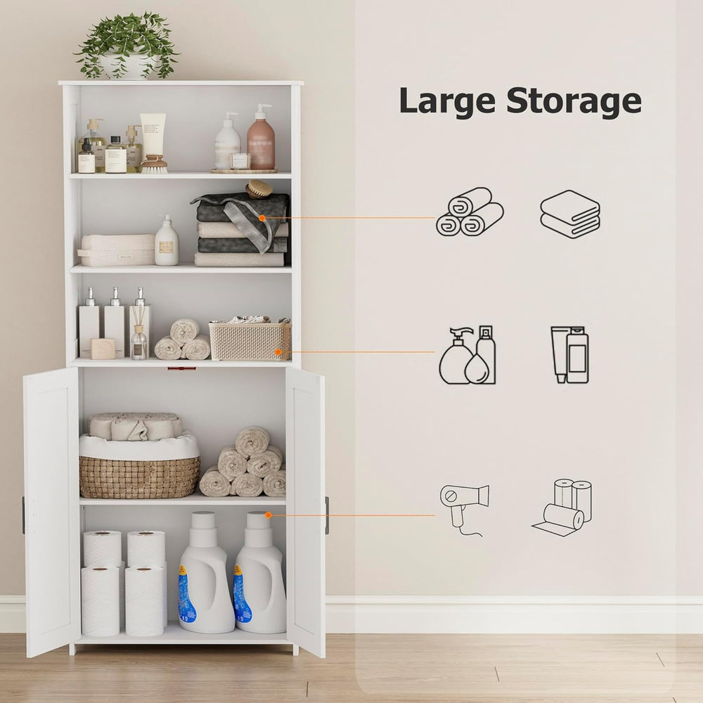Homhedy 67" Tall Bathroom Storage Cabinet, Bathroom Floor Cabinet