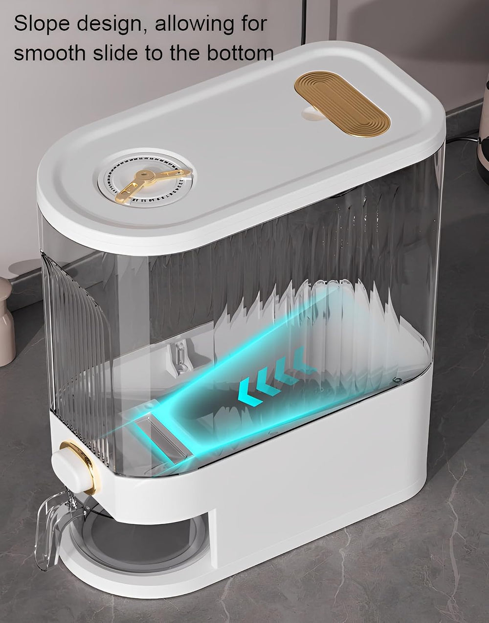 Gagee 22 Lbs Rice Dispenser, Clear