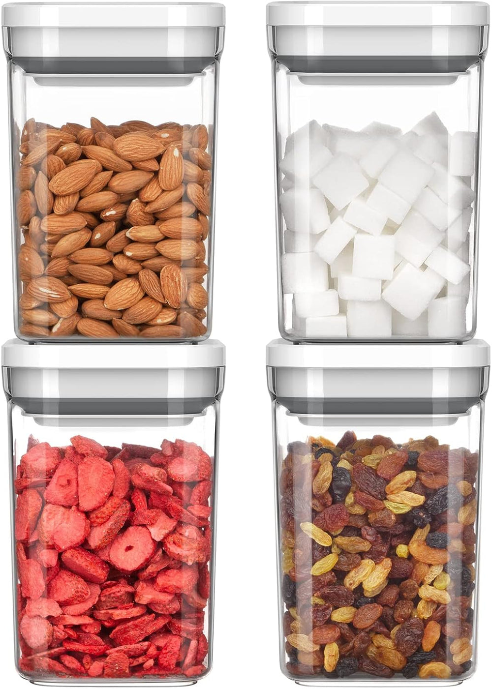 MR.SIGA 4 Pack Airtight Food Storage Container Set for Pantry Organization