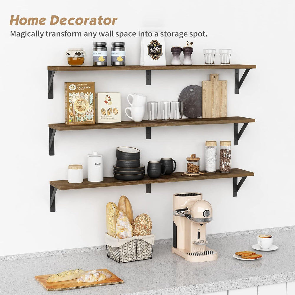 Forbena Floating Book Shelves for Wall Set of 3, 36 Inches Long Wall Bookshel...