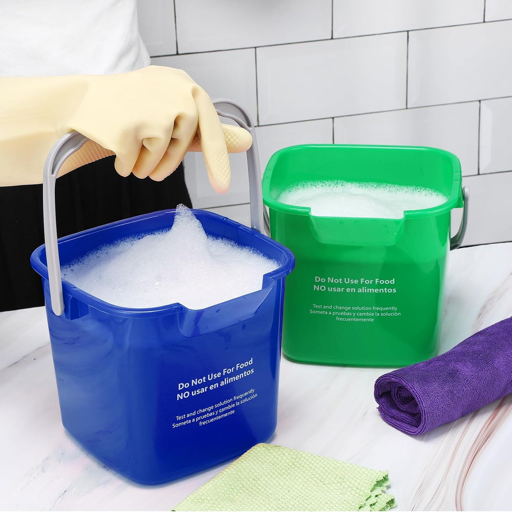 Uiifan 3 Pcs 6 Quart Cleaning Bucket Small Square Container, Multicolor
