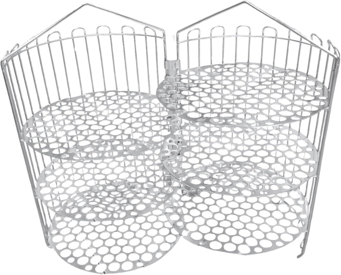 Quality Industries 15.75in Stainless Steel Clamshell Basket Wire Organizer