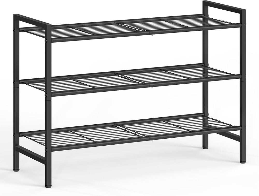 SONGMICS 3-Tier Metal Shoe Rack, Vertical Shelf, Holds up to 16 Pairs