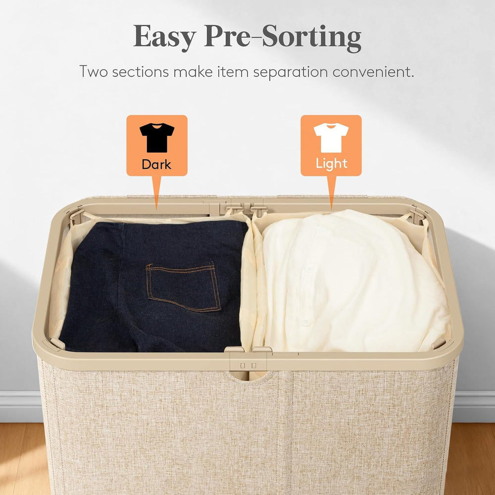 Lifewit 145L Large Laundry Basket with Lid, Laundry Hamper with Plastic Handl...
