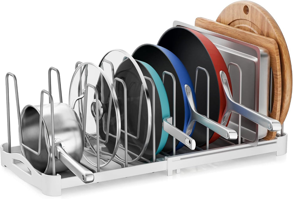 EVERIE Adjustable Cabinet Organizer for Pot Lids, Bakeware, Cookie Sheets &am...