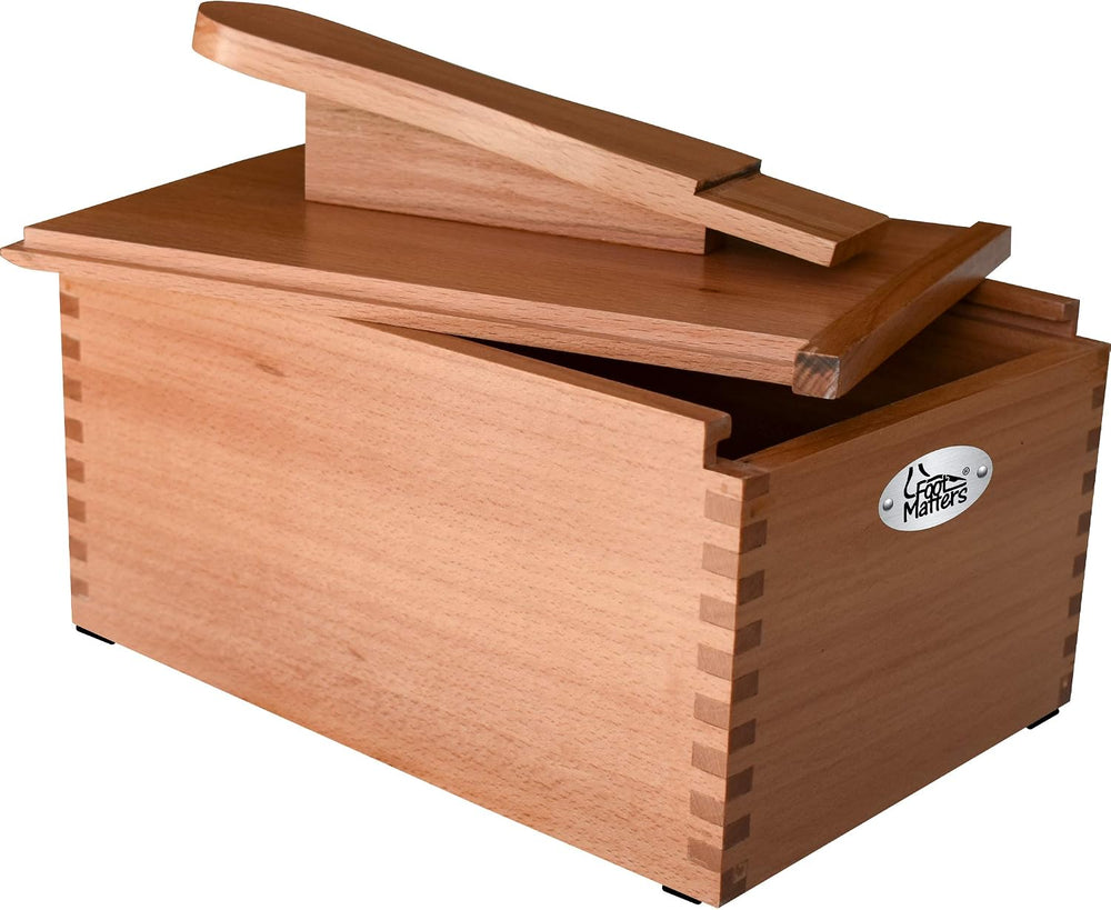 FOOTMATTERS Shoe Shine Valet Box - Hardwood Boot & Shoe Care