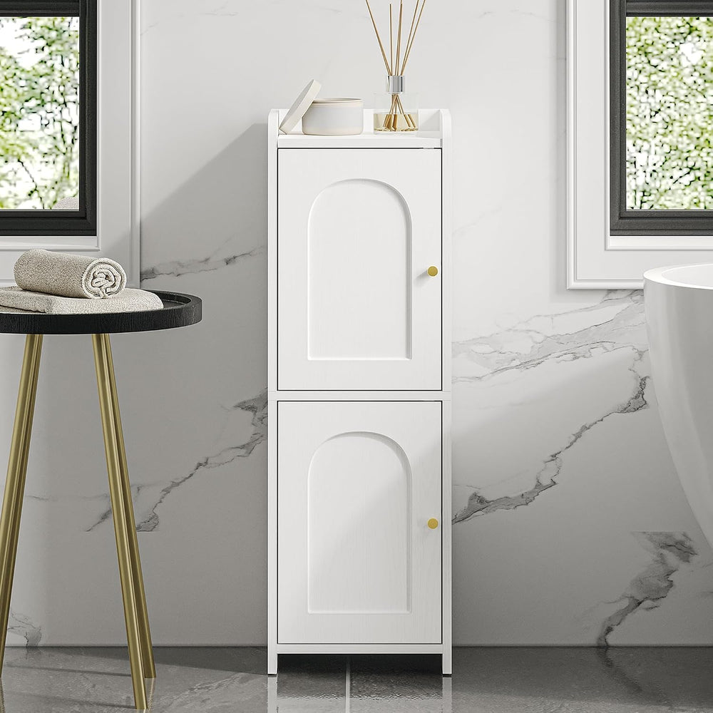 Hzuaneri Bathroom Storage Cabinet, Small Corner Floor Cabinet with 2 Doors