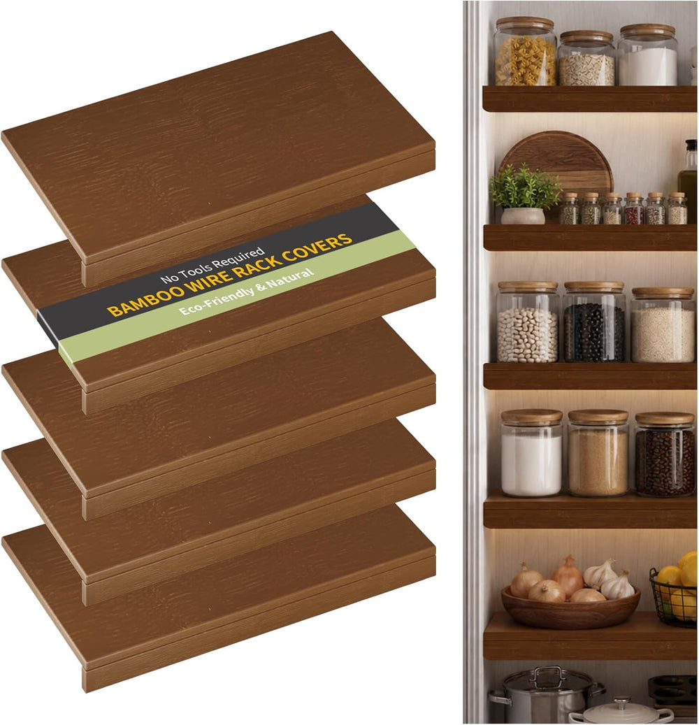 Wire Shelf Covers,30" W x 16" D,5pcs,Walnut