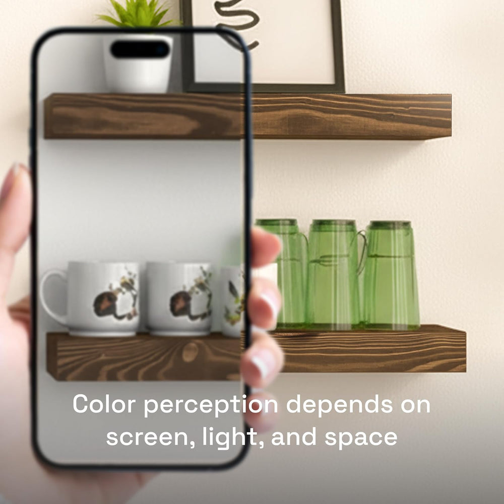 Solid Wood Floating Shelves for Wall 12 Inch Walnut, Small Wooden Shelf