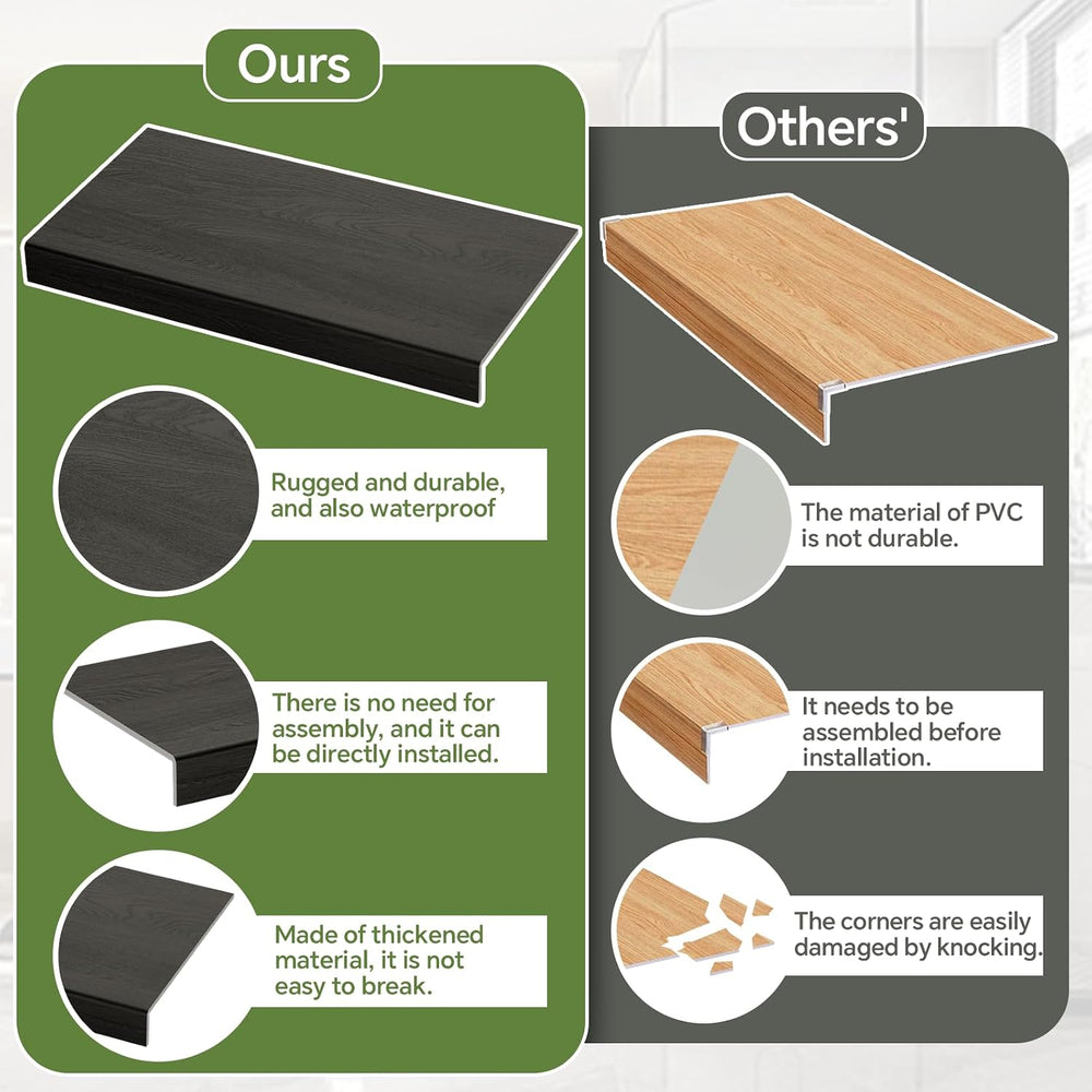 6-Pack PVC Composite Board Wire Rack Covers for Pantry - Imitation Wood-Look ...