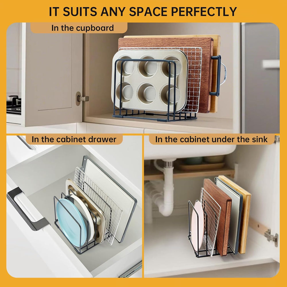 2-Pack 5-Tier Cutting Board Holder, Kitchen Cabinet Organizer Holder, Space-S...
