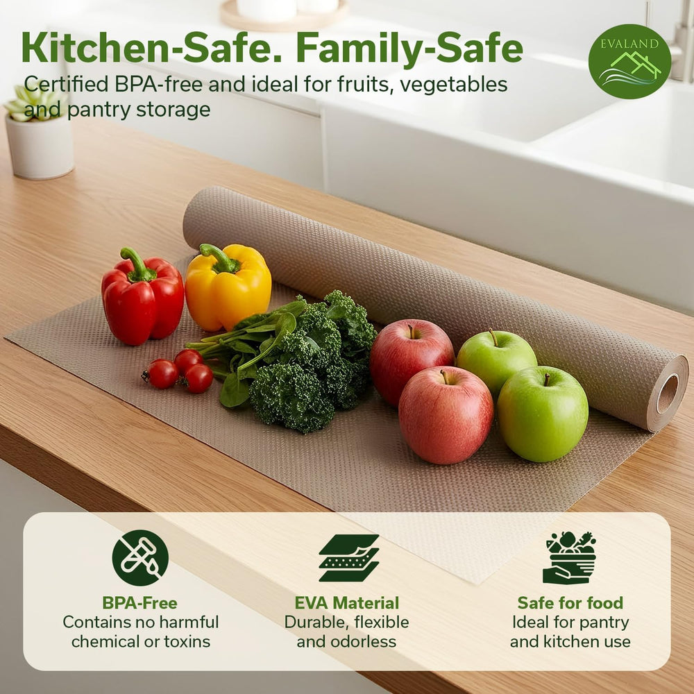 EVALAND Shelf Liner Cabinet Liner Non-Adhesive Drawer Liner 17.7 in x 33 FT