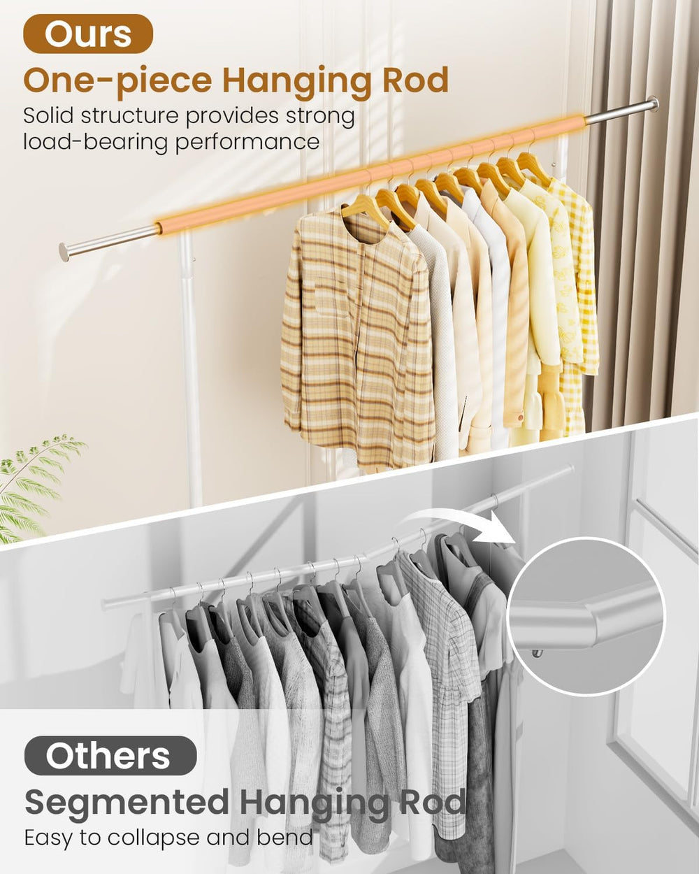 Heavy Duty Clothes Rack, Metal Clothing Rack Load 450 LBS, Rolling Coat Racks...