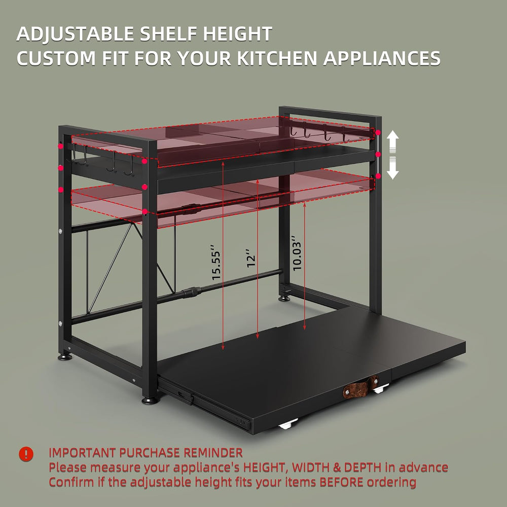NETEL 2 Tier Expandable Microwave Stand countertop,Microwave Oven Rack