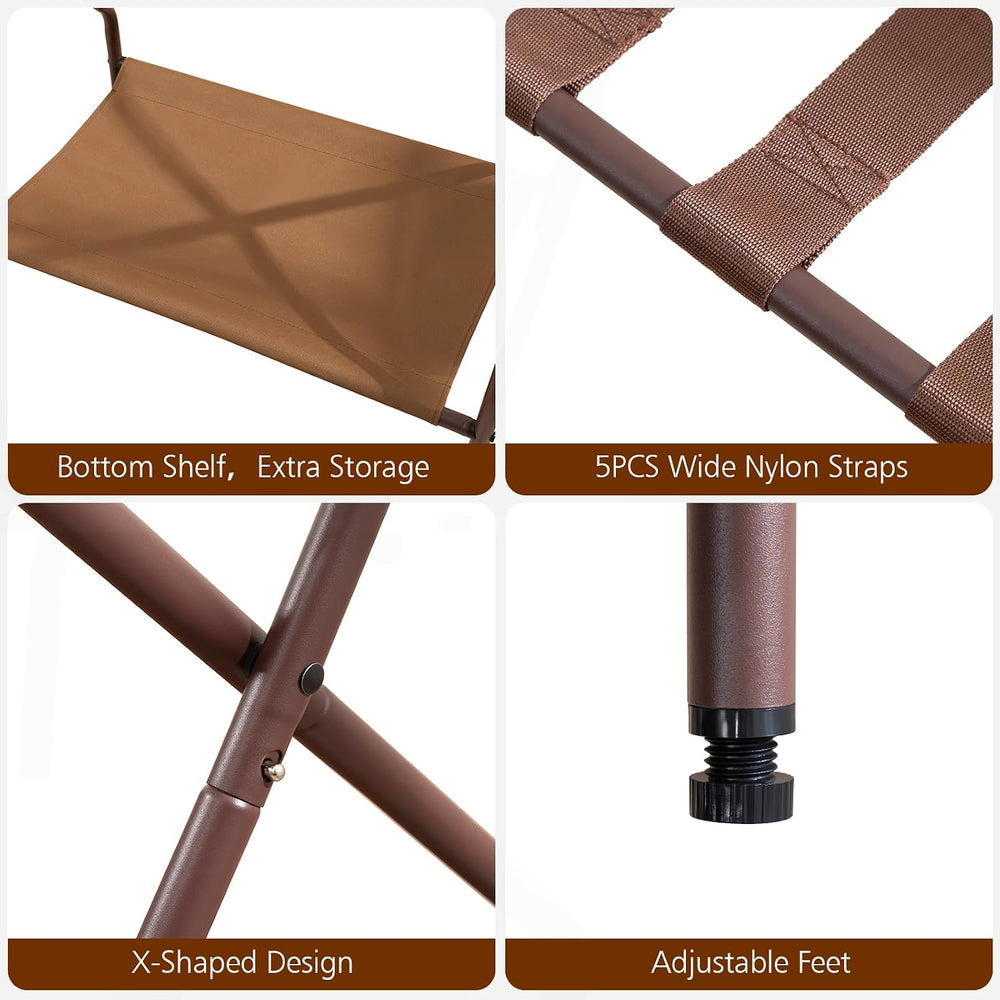 AMHANCIBLE Luggage Rack, Set of 2, Foldable Suitcase Stands for Guest Room