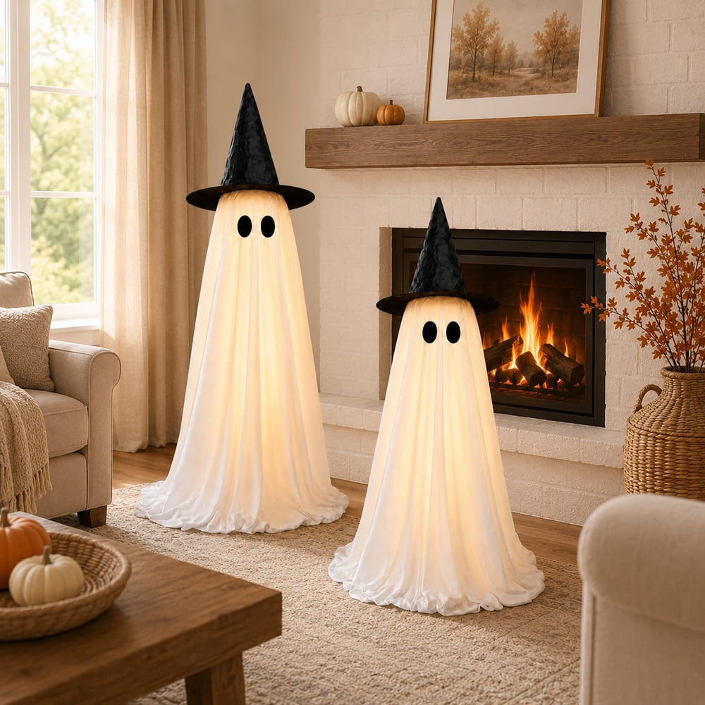 Halloween Ghost Decorations Indoor,Light Up Ghost Decor Indoor - 2 Pack