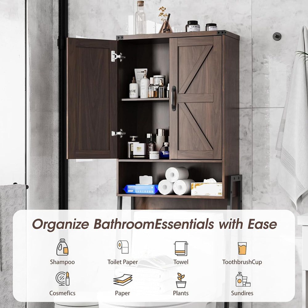 Vabches Over The Toilet Storage Cabinet with 2-Door Design Bathroom Organizer...