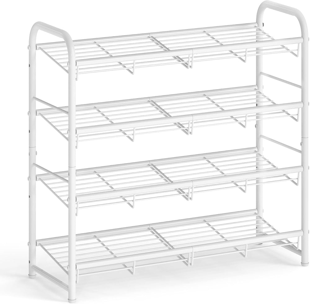 SONGMICS 4-Tier Stackable Metal Shoe Rack, Holds Up to 16 Pairs of Shoes