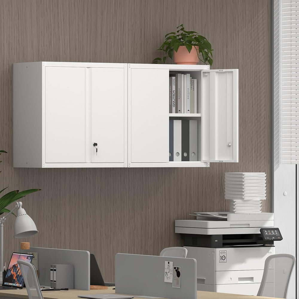 Metal Wall Cabinets, Kitchen Wall Hanging Cabinet, Locking Steel Storage Cabi...