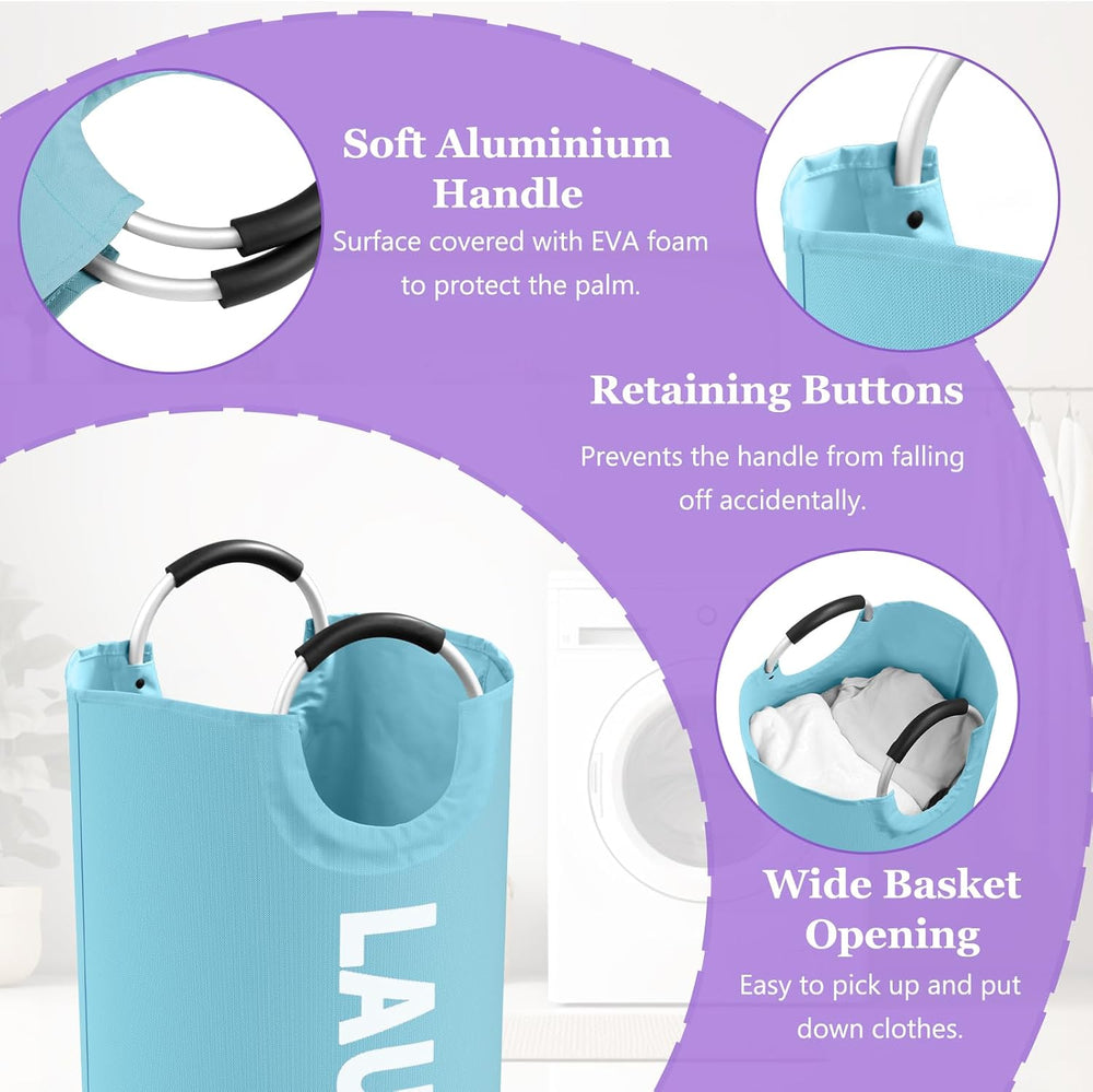 95L 3Pack Large Laundry Hamper, Foldable Laundry Basket with Handles, Dirty C...