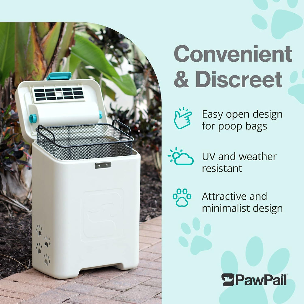 PawPail Cat Waste Station with Trash Can Liners, Suitable for Outdoor Use, Bl...