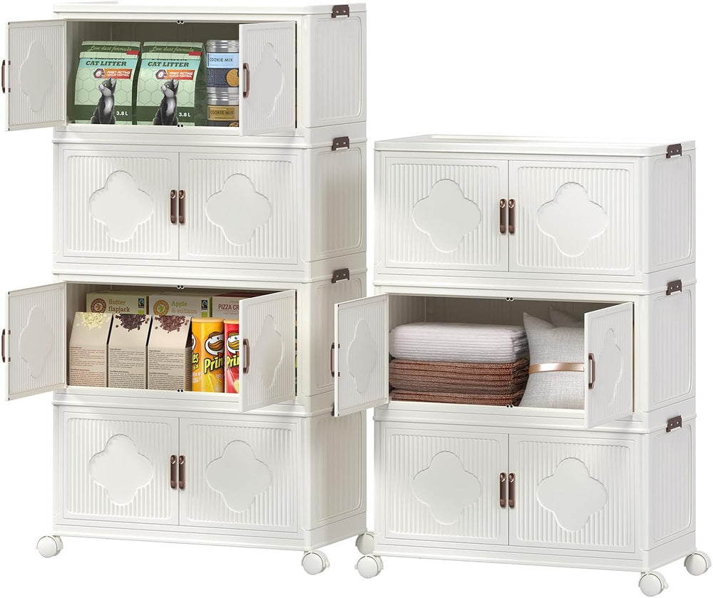 Stackable Storage Bins with Lid & Wheels, 83 Gal/333 Qt Clover Extra Larg...