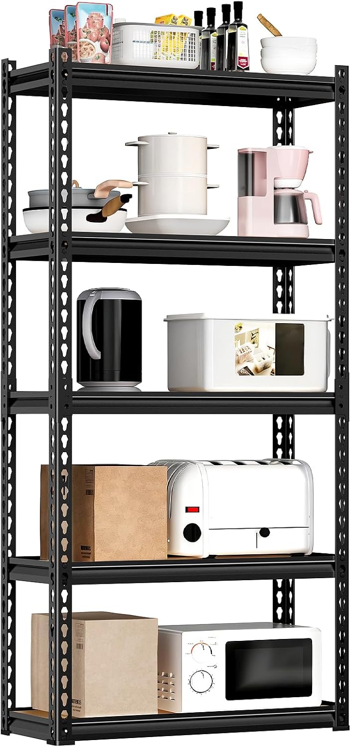 LEVELEVE 5-Tier Storage Shelving Unit, Metal, for Kitchen, Garage, Laundry Ro...