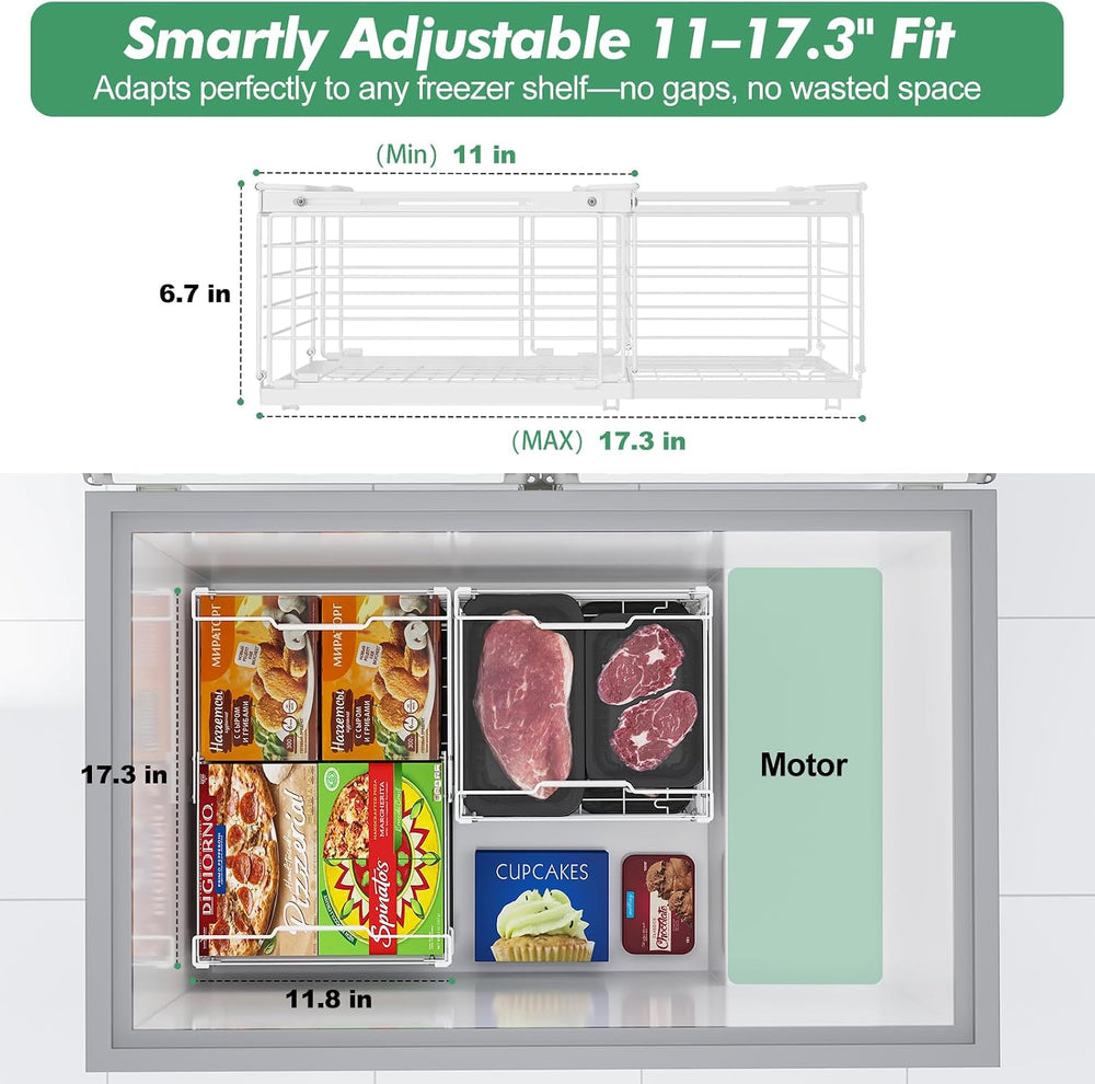 ADRIMER Freezer Organizer Bins, 4 Packs Foldable & Stackable Chest Freeze...