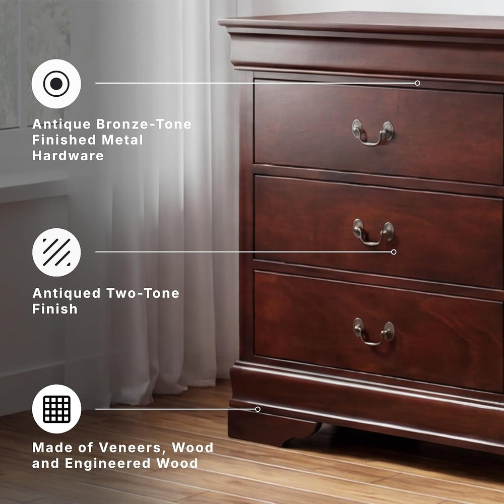 Signature Design by Ashley Alisdair 6 Drawer Bedroom Dresser, Dark Brown
