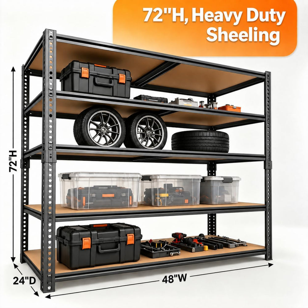 Garage Shelving๏ผ5-Tier Adjustable Storage Shelves,3080LBS Capacity Heavy Duty...