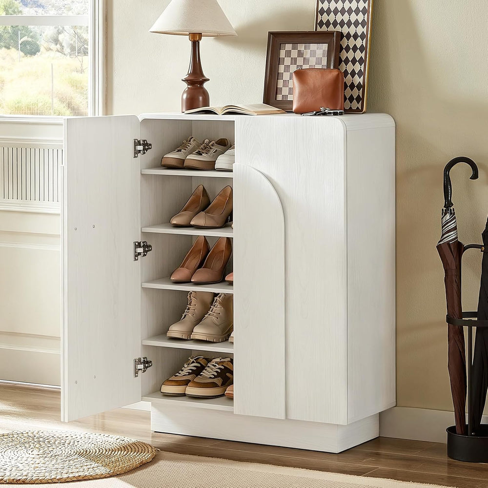 ONBRILL Shoe Storage Cabinet,13.8" D x 31.6" W x 43.3" H, White